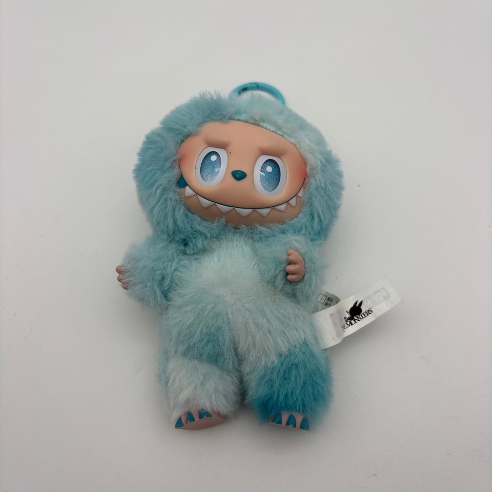 Pop Mart The Monsters Labubu Plush Keychain Blue Kasing Lung Designer Toy